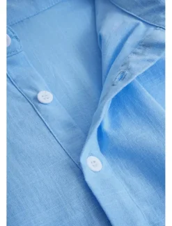 Clearance OUKU Men's Shirt Linen Shirt Summer Shirt Beach Wear Plain Vacation Casual Black White Blue Green Long Sleeve Lapel Spring & Summer Clothing Apparel