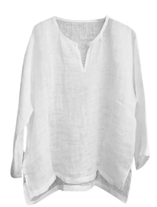 Sale OUKU Men's Shirt Linen Shirt Summer Shirt Beach Wear Solid Color Street Hawaiian ArmyGreen Black White Orange Long Sleeve Collar Clothing Apparel