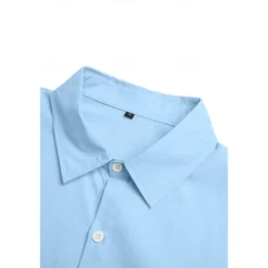 New OUKU Men's Shirt Linen Shirt Summer Shirt Beach Wear Button Up Shirt Plain Casual Daily Black White Pink Blue Long Sleeve Collar Spring & Summer Clothing Apparel