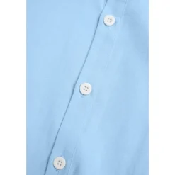New OUKU Men's Shirt Linen Shirt Summer Shirt Beach Wear Button Up Shirt Plain Casual Daily Black White Pink Blue Long Sleeve Collar Spring & Summer Clothing Apparel