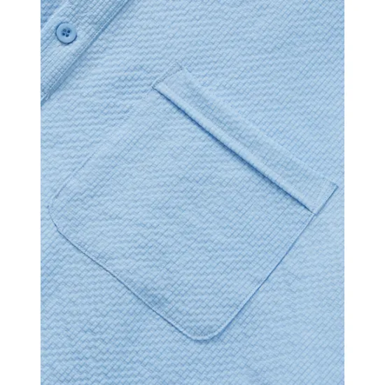 OUKU Men's Shirt Popover Shirt Summer Shirt Casual Shirt Button Up Shirt Black White Blue Green khaki Short Sleeve Classic Solid / Plain Color Band Collar Henley Vacation Hawaiian Buckle Clothing Apparel
