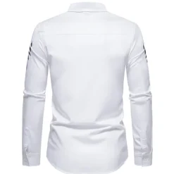 Online OUKU Men's Shirt Prom Shirt Graphic Daily Black White All Seasons Clothing Apparel Print