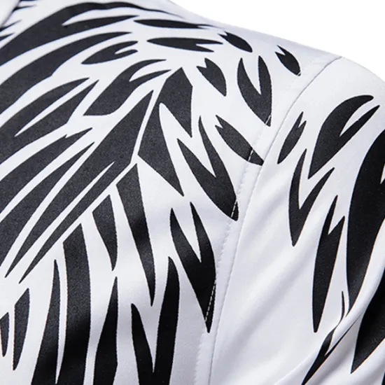 Online OUKU Men's Shirt Prom Shirt Graphic Daily Black White All Seasons Clothing Apparel Print