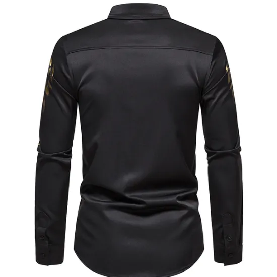 Online OUKU Men's Shirt Prom Shirt Graphic Daily Black White All Seasons Clothing Apparel Print