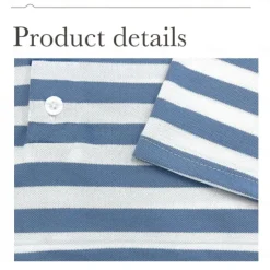 Hot OUKU Men's Shirt Striped Horizontal Stripes Casual Cable Knit Polo Short Sleeve Outdoor Causal Casual Summer Print Turndown Blue Micro-elastic 48% cotton, 48% polyester, 4% spandex Black