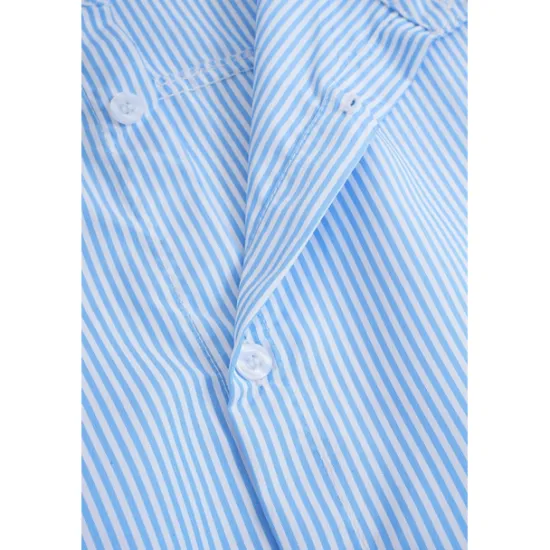 Clearance OUKU Men's Shirt Summer Shirt Beach Wear Button Up Shirt Casual Shirt Striped Shirt Pink Green Dark Gray Light Blue Long Sleeve Plain Band Collar Daily Vacation Splice Clothing Apparel Fashion Casual