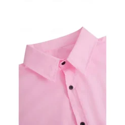 Discount OUKU Men's Shirt Summer Shirt Button Up Shirt grey blue Black White Yellow Pink Short Sleeve Letter Turndown Street Casual Button-Down Clothing Apparel Fashion Casual Comfortable