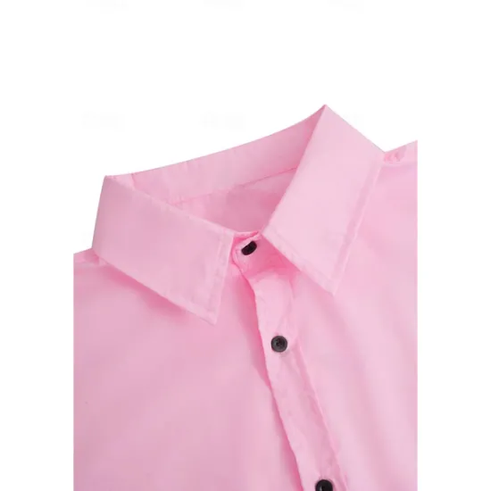 Discount OUKU Men's Shirt Summer Shirt Button Up Shirt grey blue Black White Yellow Pink Short Sleeve Letter Turndown Street Casual Button-Down Clothing Apparel Fashion Casual Comfortable