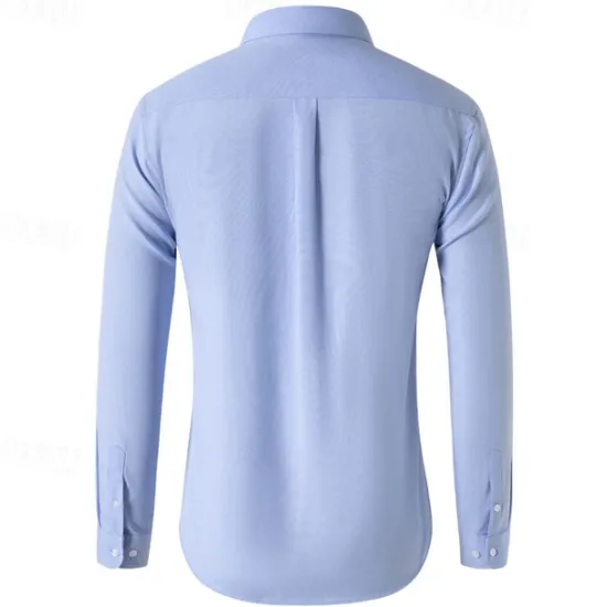 Clearance OUKU Men's Shirt Summer Shirt Button Up Shirt Casual Shirt Black White Navy Blue Blue Gray Long Sleeve Plain Button Down Collar Holiday Vacation Button-Down Clothing Apparel Fashion Casual Comfortable