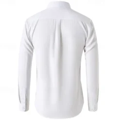 Clearance OUKU Men's Shirt Summer Shirt Button Up Shirt Casual Shirt Black White Navy Blue Blue Gray Long Sleeve Plain Button Down Collar Holiday Vacation Button-Down Clothing Apparel Fashion Casual Comfortable