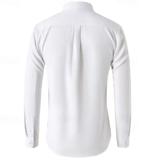 Clearance OUKU Men's Shirt Summer Shirt Button Up Shirt Casual Shirt Black White Navy Blue Blue Gray Long Sleeve Plain Button Down Collar Holiday Vacation Button-Down Clothing Apparel Fashion Casual Comfortable
