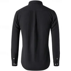 Clearance OUKU Men's Shirt Summer Shirt Button Up Shirt Casual Shirt Black White Navy Blue Blue Gray Long Sleeve Plain Button Down Collar Holiday Vacation Button-Down Clothing Apparel Fashion Casual Comfortable