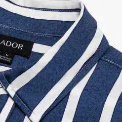 Outlet OUKU Men's Shirt Summer Shirt Button Up Shirt Casual Shirt Blue Short Sleeve Stripes Lapel Daily Wear Vacation Clothing Apparel Fashion Hawaiian Casual Beach Light Blue