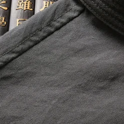 Hot OUKU Men's Shirt Summer Shirt Casual Shirt Beach Shirt Button Up Shirt Black White Navy Blue Green Dark Gray Long Sleeve Plain Standing Collar Vacation Hawaiian Embroidered Clothing Apparel Polyester
