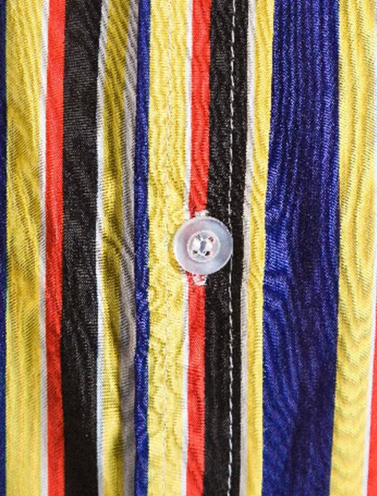 New OUKU Men's Shirt Summer Shirt Casual Shirt Button Up Shirt Striped Shirts Yellow Blue Red Dark Blue Short Sleeve Striped Band Collar Vacation Street Print Clothing Apparel 100% Cotton Stylish Classic