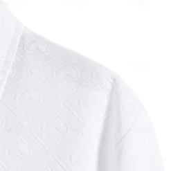 Outlet OUKU Men's Shirt Summer Shirt Casual Shirt Beach Shirt Button Up Shirt Short Sleeve Solid / Plain Color Lapel Vacation Hawaiian Clothing Apparel Polyester Fashion Casual Comfortable White
