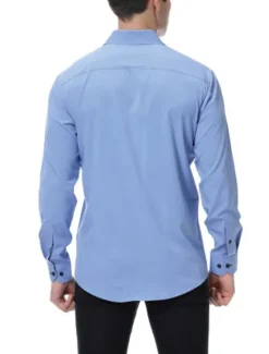 Discount OUKU Men's Shirt Summer Shirt Casual Shirt Button Up Shirt Black White Pink Wine Red Long Sleeve Geometric Color Block Lapel Vacation Daily Patchwork Clothing Apparel Polyester Fashion Casual Comfortable