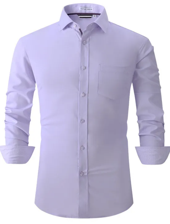 Discount OUKU Men's Shirt Summer Shirt Casual Shirt Button Up Shirt Black White Pink Wine Red Long Sleeve Geometric Color Block Lapel Vacation Daily Patchwork Clothing Apparel Polyester Fashion Casual Comfortable
