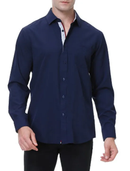 Discount OUKU Men's Shirt Summer Shirt Casual Shirt Button Up Shirt Black White Pink Wine Red Long Sleeve Geometric Color Block Lapel Vacation Daily Patchwork Clothing Apparel Polyester Fashion Casual Comfortable