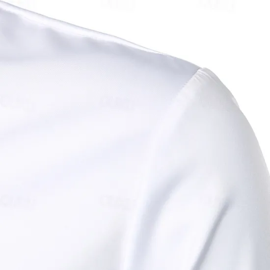 Outlet OUKU Men's Shirt Summer Shirt Casual Shirt Beach Shirt Collared Shirt Button Up Shirt Black White Red Long Sleeve Polka Dot Lapel Vacation Hawaiian Pocket Clothing Apparel Polyester Fashion Casual