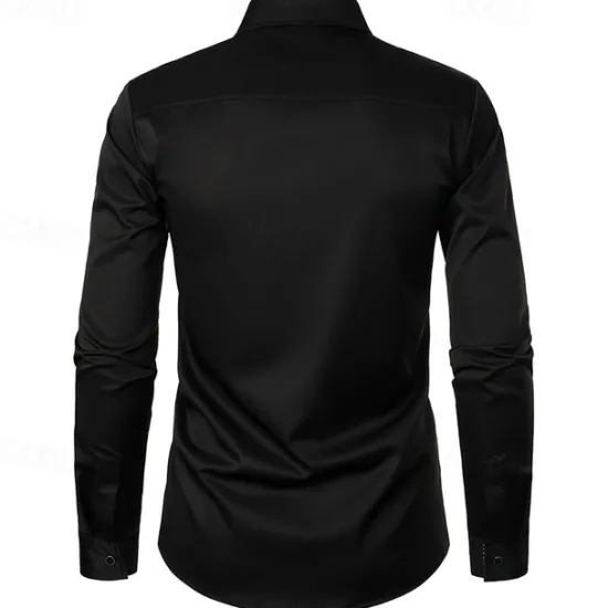 Outlet OUKU Men's Shirt Summer Shirt Casual Shirt Beach Shirt Collared Shirt Button Up Shirt Black White Red Long Sleeve Polka Dot Lapel Vacation Hawaiian Pocket Clothing Apparel Polyester Fashion Casual