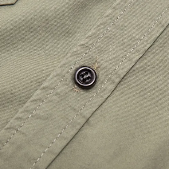 Outlet OUKU Men's Shirt Summer Shirt Casual Shirt Work Shirt Button Up Shirt Royal Blue khaki Army Green Short Sleeve Plain Lapel Vacation Holiday Front Pocket Clothing Apparel 100% Cotton Fashion Casual