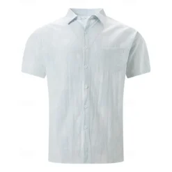 Sale OUKU Men's Shirt Summer Shirt Casual Shirt Beach Shirt Button Up Shirt Light Green Pink Wine Orange khaki Short Sleeve Tie Dye Lapel Vacation Hawaiian Front Pocket Clothing Apparel Fashion Casual