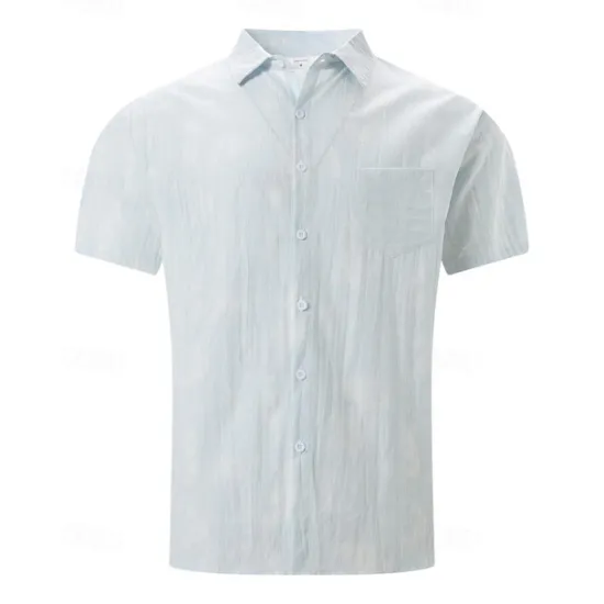 Sale OUKU Men's Shirt Summer Shirt Casual Shirt Beach Shirt Button Up Shirt Light Green Pink Wine Orange khaki Short Sleeve Tie Dye Lapel Vacation Hawaiian Front Pocket Clothing Apparel Fashion Casual