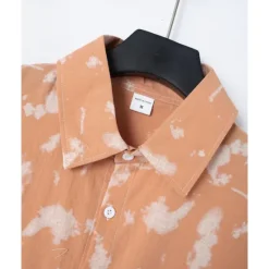 Sale OUKU Men's Shirt Summer Shirt Casual Shirt Beach Shirt Button Up Shirt Light Green Pink Wine Orange khaki Short Sleeve Tie Dye Lapel Vacation Hawaiian Front Pocket Clothing Apparel Fashion Casual