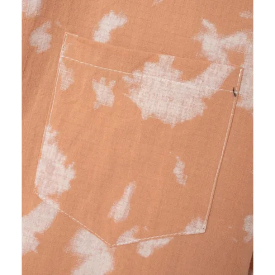 Sale OUKU Men's Shirt Summer Shirt Casual Shirt Beach Shirt Button Up Shirt Light Green Pink Wine Orange khaki Short Sleeve Tie Dye Lapel Vacation Hawaiian Front Pocket Clothing Apparel Fashion Casual