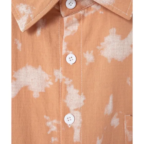 Sale OUKU Men's Shirt Summer Shirt Casual Shirt Beach Shirt Button Up Shirt Light Green Pink Wine Orange khaki Short Sleeve Tie Dye Lapel Vacation Hawaiian Front Pocket Clothing Apparel Fashion Casual