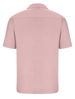 Clearance OUKU Men's Shirt Summer Shirt Casual Shirt Button Up Shirt White Pink Wine Navy Blue Camel Short Sleeve Plain Lapel Vacation Daily Front Pocket Clothing Apparel Polyester Fashion Casual Comfortable