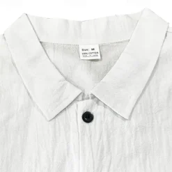 Hot OUKU Men's Shirt Summer Shirt Casual Shirt Beach Shirt Button Up Shirt Black White khaki Dark Gray Light Blue Long Sleeve Plain Lapel Vacation Hawaiian Button-Down Clothing Apparel 100% Cotton Fashion