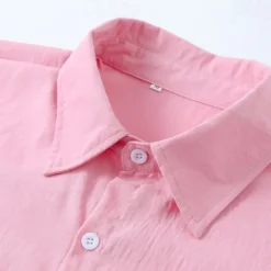 Discount OUKU Men's Shirt White Cotton Shirt Casual Shirt Cotton Shirt Cross Vacation Hawaiian Black White Pink Gray Long Sleeve Lapel Spring & Fall Clothing Apparel Button-Down