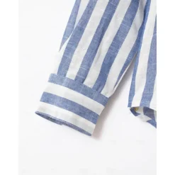 Outlet OUKU Men's Shirt White Cotton Shirt Casual Shirt Cotton Linen Shirt Striped Shirts Stripe Vacation Hawaiian Black Pink Red Navy Blue Long Sleeve Turndown Spring & Fall Clothing Apparel Button-Down
