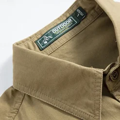 OUKU Men's Shirt Workwear Shirts Casual Shirt Work Shirt Button Up Shirt Black Blue khaki Army Green Gray Short Sleeve Plain Lapel Vacation Holiday Pocket Clothing Apparel 100% Cotton Fashion Casual