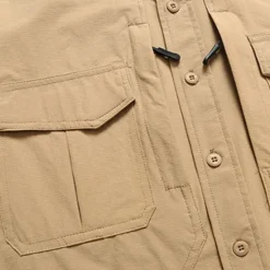 Hot OUKU Men's Shirt Workwear Shirts Work Shirt Button Up Shirt Cargo Shirt Black khaki Army Green Gray Long Sleeve Plain Turndown Vacation Holiday Front Pocket Clothing Apparel Fashion Casual Comfortable