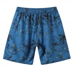 Discount OUKU Men's Shorts Beach Shorts Drawstring Graphic Leaf Animal Breathable Quick Dry Knee Length Outdoor Vacation Home Vacation Ethnic Style Lake blue ArmyGreen Stretchy