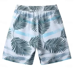 Discount OUKU Men's Shorts Beach Shorts Drawstring Graphic Leaf Animal Breathable Quick Dry Knee Length Outdoor Vacation Home Vacation Ethnic Style Lake blue ArmyGreen Stretchy