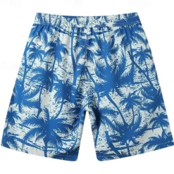 Discount OUKU Men's Shorts Beach Shorts Drawstring Graphic Leaf Animal Breathable Quick Dry Knee Length Outdoor Vacation Home Vacation Ethnic Style Lake blue ArmyGreen Stretchy