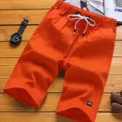 Discount OUKU Men's Shorts Casual Shorts Drawstring Elastic Waist Straight Leg Solid Color Knee Length Sports Outdoor Streetwear Fashion Casual Black White