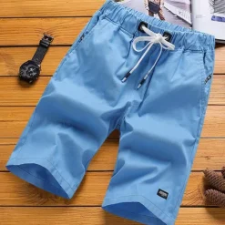 Discount OUKU Men's Shorts Casual Shorts Drawstring Elastic Waist Straight Leg Solid Color Knee Length Sports Outdoor Streetwear Fashion Casual Black White