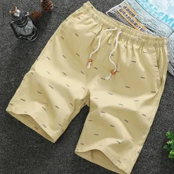 Hot OUKU Men's Shorts Casual Shorts Elastic Waist Straight Leg Graphic Comfort Breathable Knee Length Sports Outdoor Daily 100% Cotton Stylish Casual / Sporty Black White