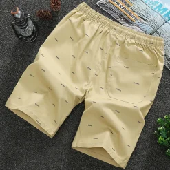 Hot OUKU Men's Shorts Casual Shorts Elastic Waist Straight Leg Graphic Comfort Breathable Knee Length Sports Outdoor Daily 100% Cotton Stylish Casual / Sporty Black White