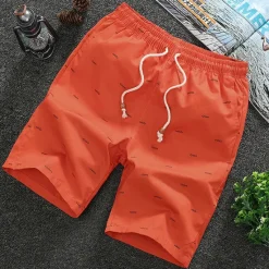 Hot OUKU Men's Shorts Casual Shorts Elastic Waist Straight Leg Graphic Comfort Breathable Knee Length Sports Outdoor Daily 100% Cotton Stylish Casual / Sporty Black White