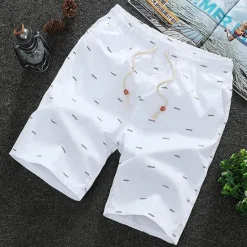 Hot OUKU Men's Shorts Casual Shorts Elastic Waist Straight Leg Graphic Comfort Breathable Knee Length Sports Outdoor Daily 100% Cotton Stylish Casual / Sporty Black White