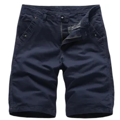 Hot OUKU Men's Shorts Chino Shorts Bermuda shorts Pocket Plain Comfort Breathable Outdoor Daily Going out 100% Cotton Fashion Streetwear Black Navy Blue