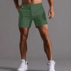 Online OUKU Men's Shorts Chino Shorts Bermuda shorts Work Shorts Pocket Straight Leg Plain Comfort Breathable Short Sports Outdoor Casual Daily Fashion Streetwear Black White