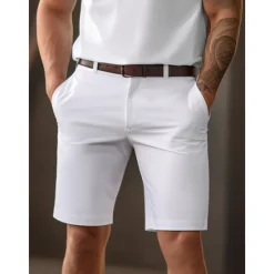 Sale OUKU Men's Shorts Chino Shorts Bermuda shorts Zipper Buttons Pocket Plain Comfort Breathable Short Casual Daily Holiday Fashion Chic & Modern Black White