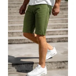 Hot OUKU Men's Shorts Chino Shorts Bermuda shorts Pocket Plain Comfort Breathable Outdoor Daily Going out 100% Cotton Fashion Streetwear Blue Khaki
